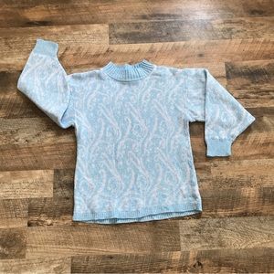 Vintage Blue Glittery Knit Winter Sweater